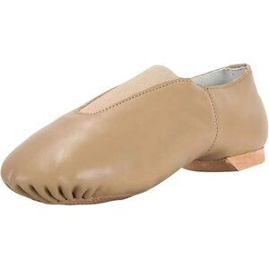 Leather Jazz Shoe Slip On (Toddler/Little Kid/Big Kid) with Elastic Top Piece 4.